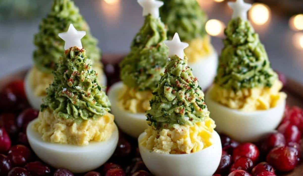 Deviled Egg Christmas Trees Appetizer