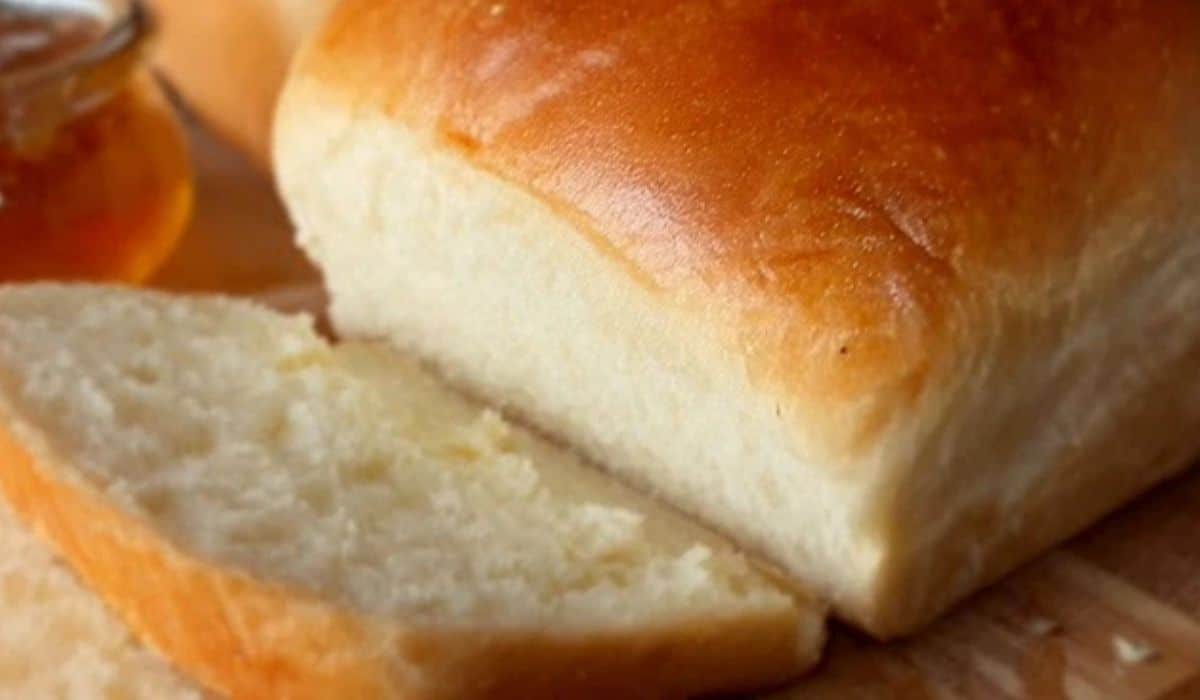 No-Fail Amish White Bread loaf on rustic table