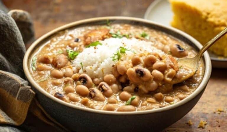 Creamy Southern Black Eyed Peas served Southern-style
