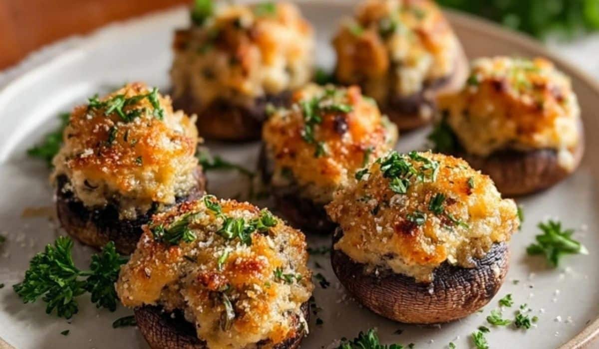 Garlic Parmesan Stuffed Mushrooms appetizer