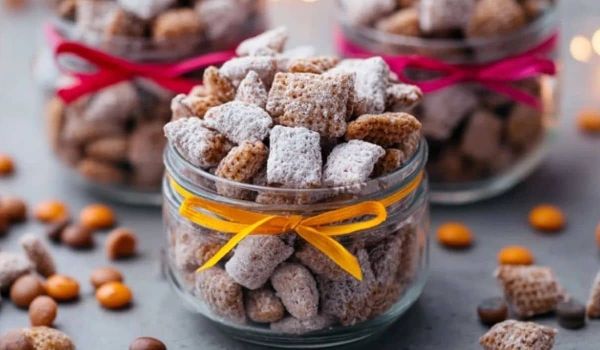 Peanut Butter Puppy Chow in bowl