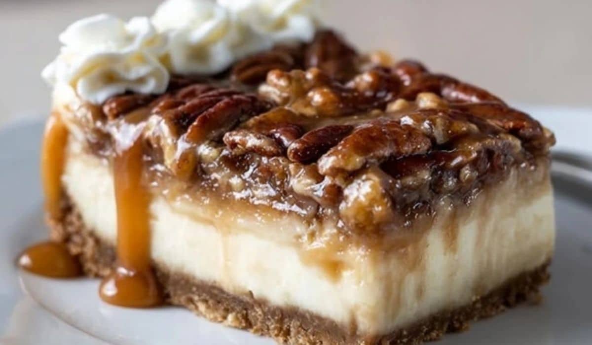 Pecan Pie Cheesecake Delight on rustic table