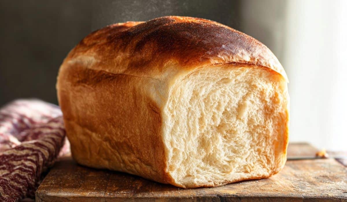 sandwich bread on wooden board