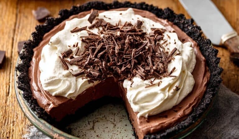 Whole Mocha Chocolate Pudding Pie with whipped topping