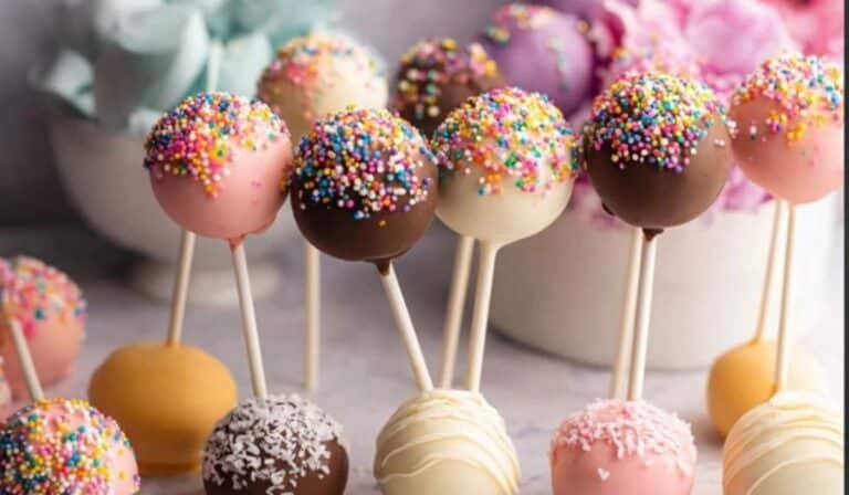 Homemade Cake Pops on Dessert Table