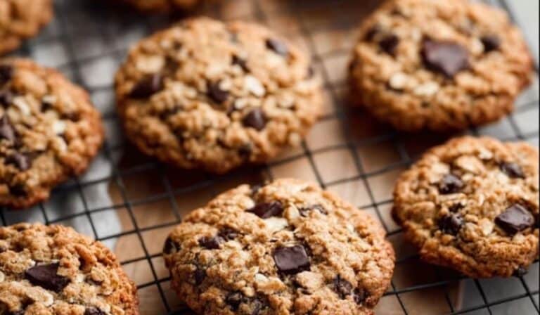 Oatmeal Chocolate Chip Cookies fresh from the oven