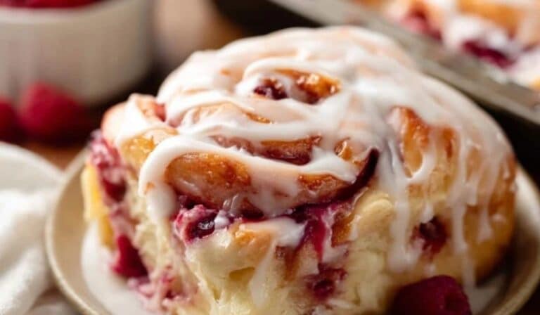featured image showing raspberry swirl sweet rolls