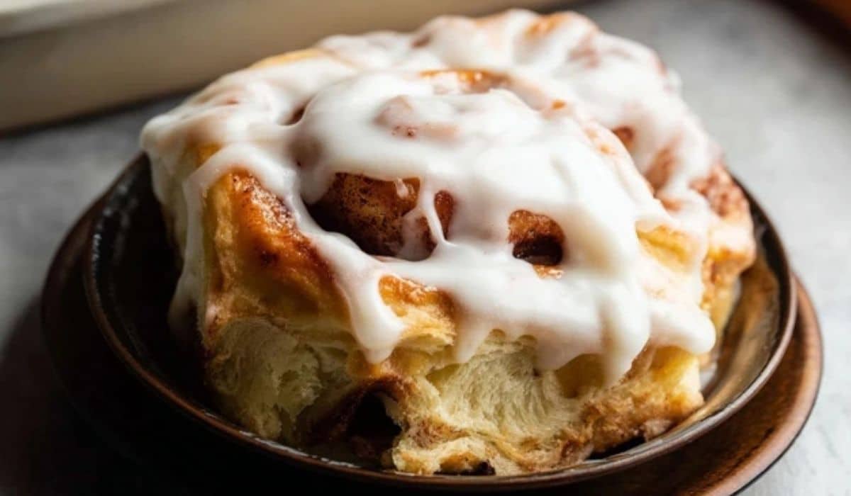 Homemade Overnight Cinnamon Rolls fresh from oven