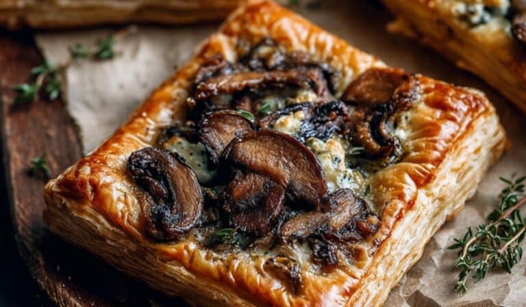 Mushroom Puff Pastry Tarts fresh from oven