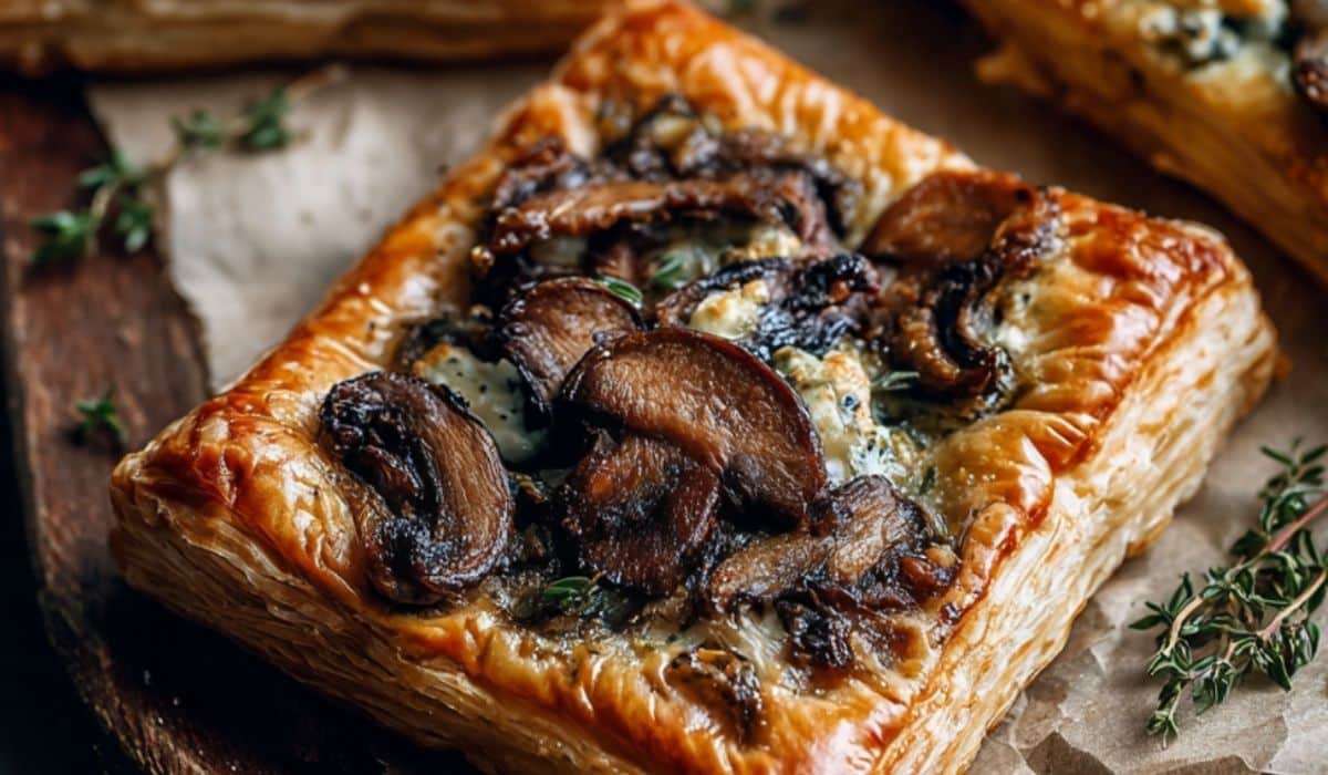 Mushroom Puff Pastry Tarts fresh from oven