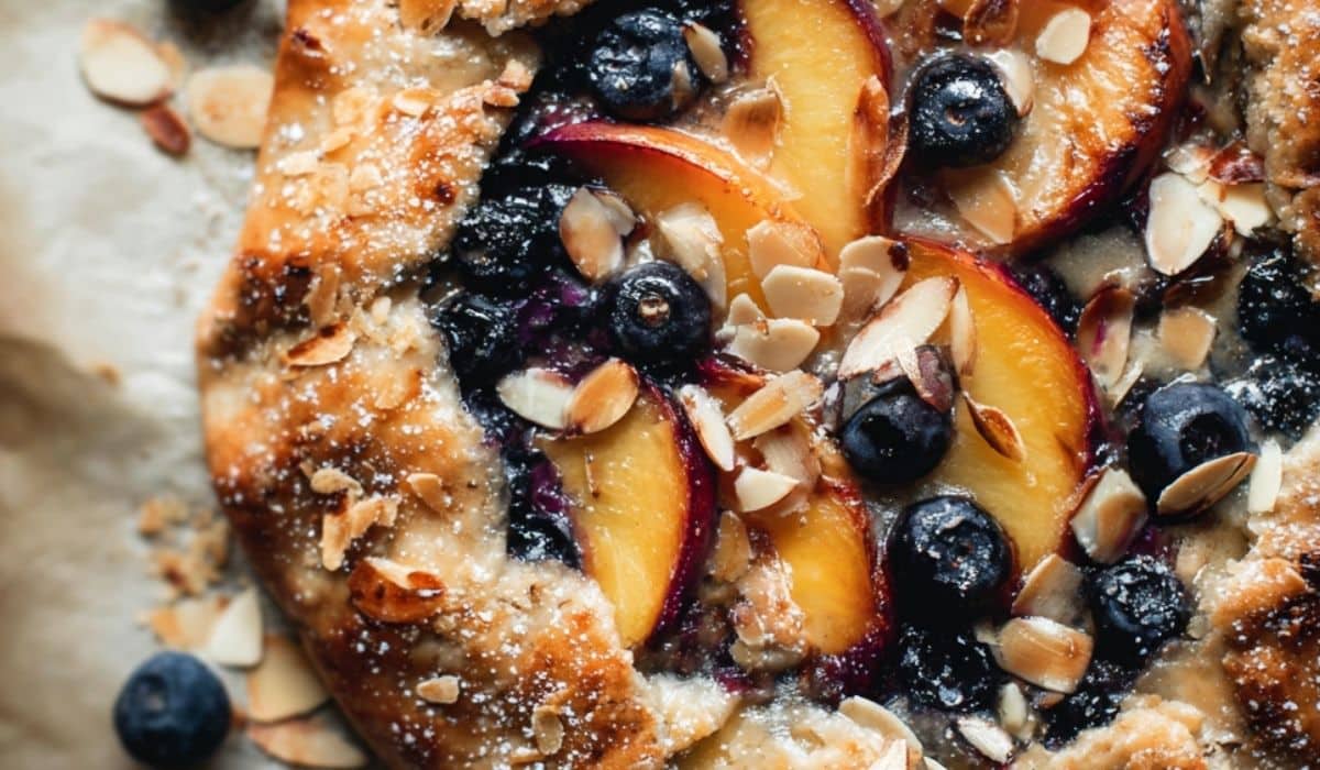 Blueberry Peach Frangipane Galette rustic dessert